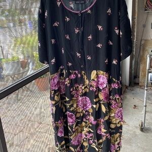 Y Womens Eric Jay casual floral shirt sleeve dress size 3X